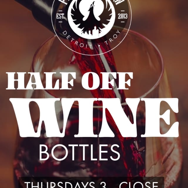 50% off Wine Thursday's